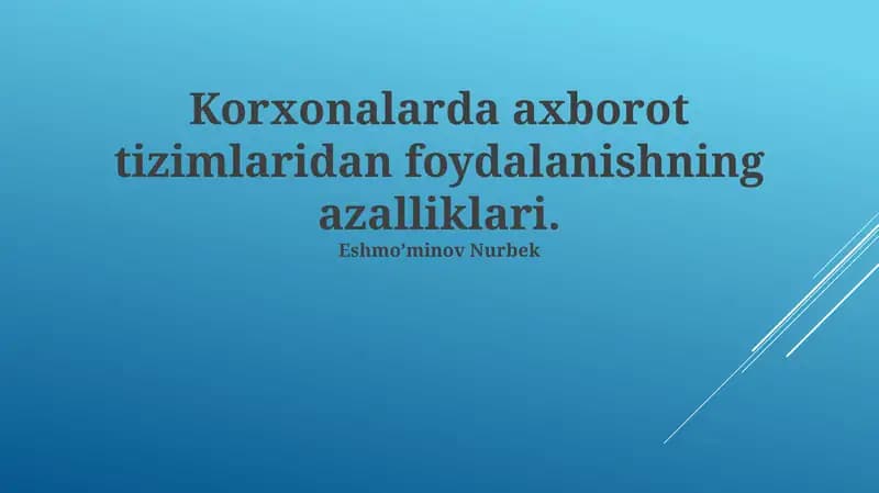 Axborot tizimlari
