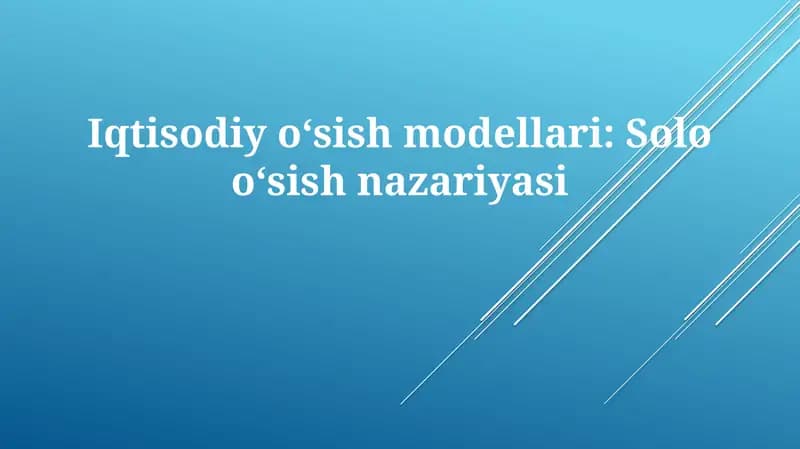 Solooʻsishnazariyasi