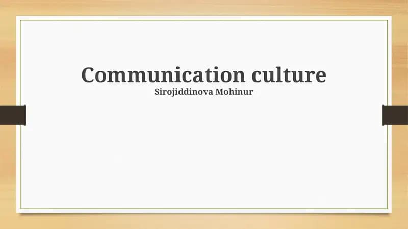 Communication culture