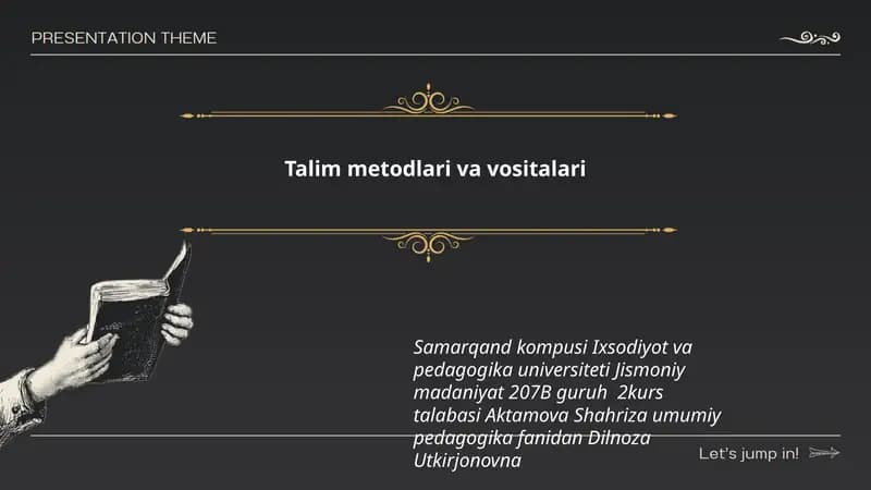 Talim metodlari va vositalari