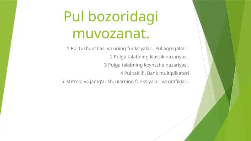 Pul bozoridagi muvozanat