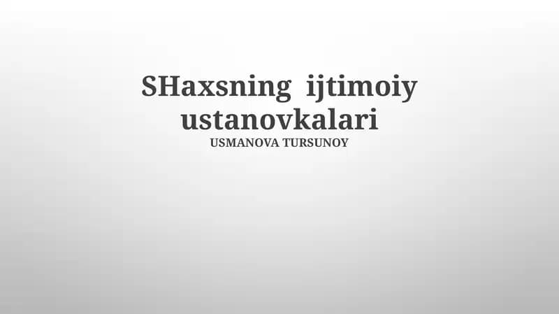 Shaxsning Sog'liqni Saqlash Instituti