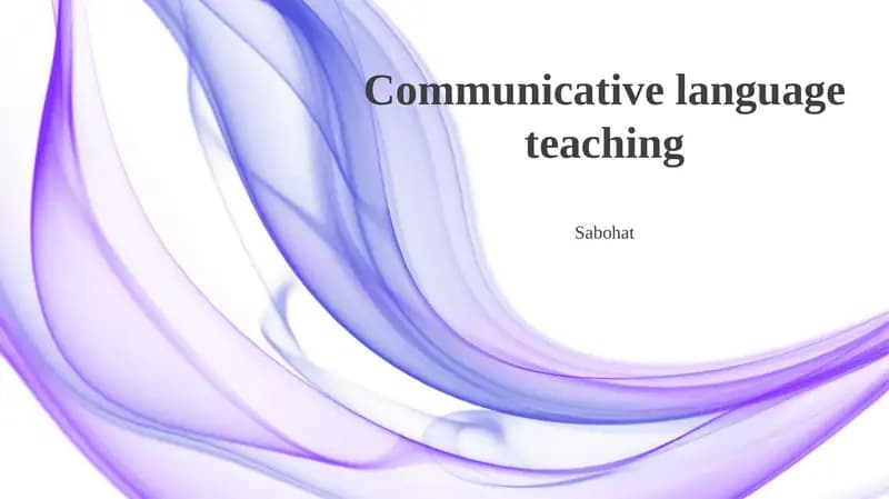 Communicative Language Teaching