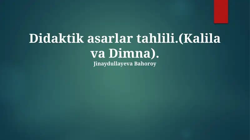 Kalila va Dimna