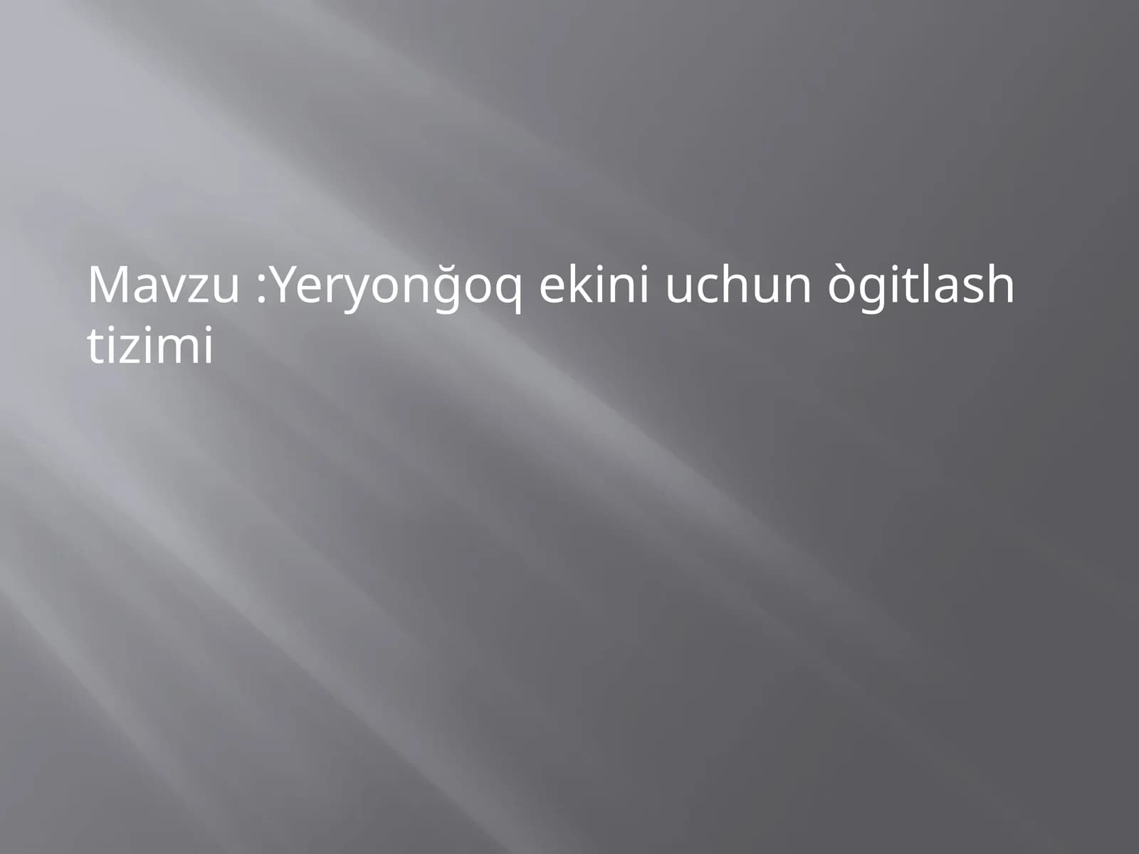 Yeryonğoqekini uchun ògitlash tizimi