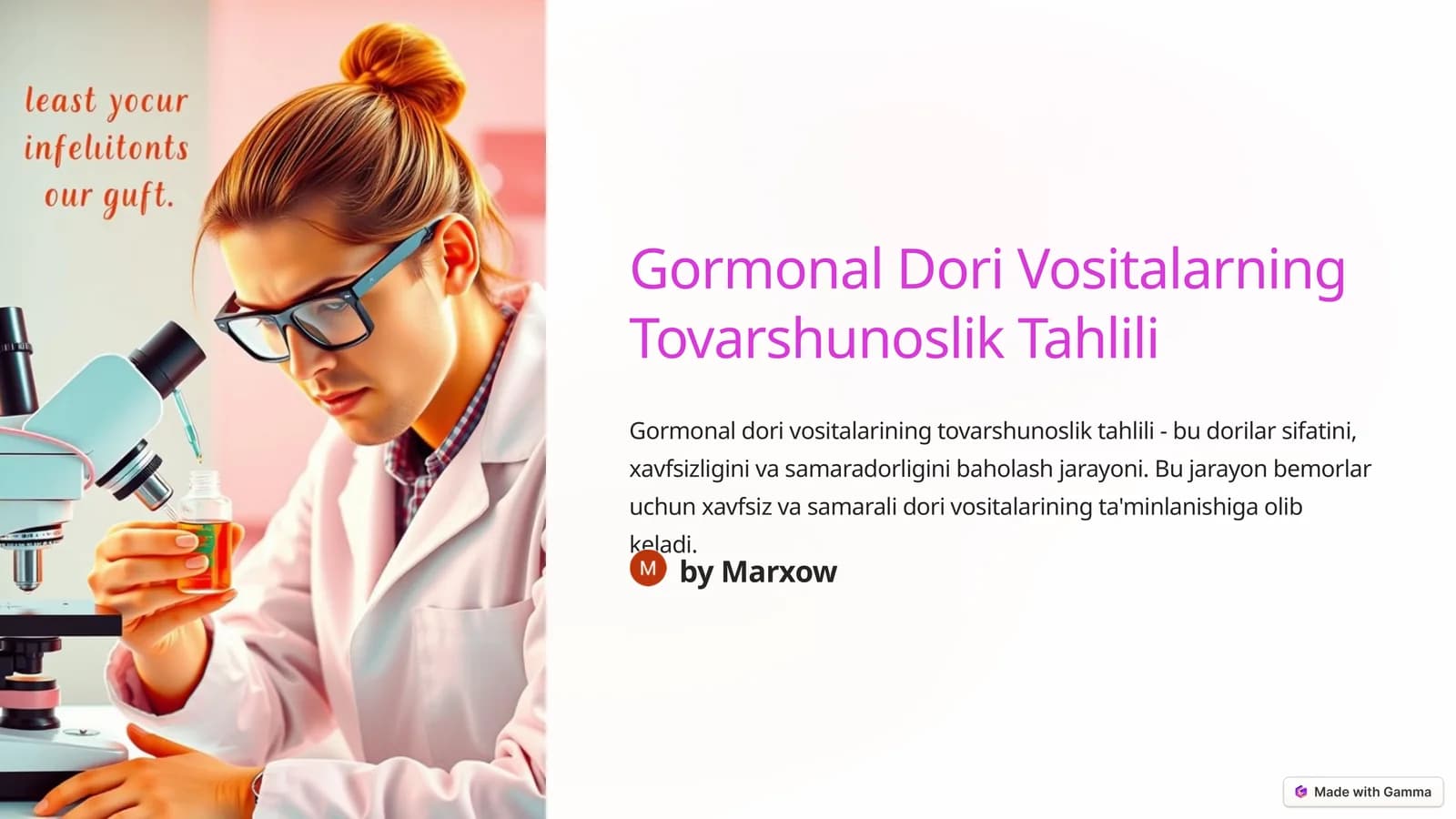 Gormonal Dori Vositalarning Tovarshunoslik Tahlili