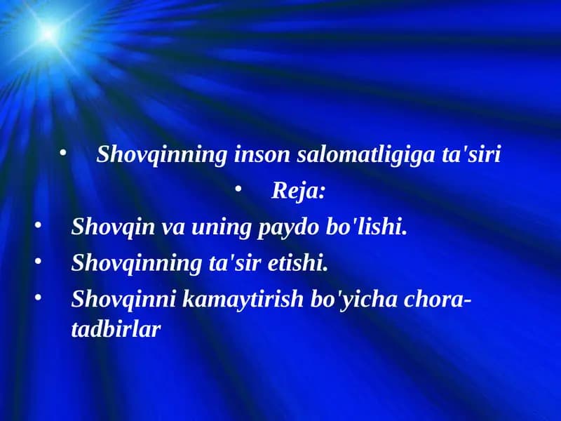 Shovqinning inson salomatligiga ta'siri