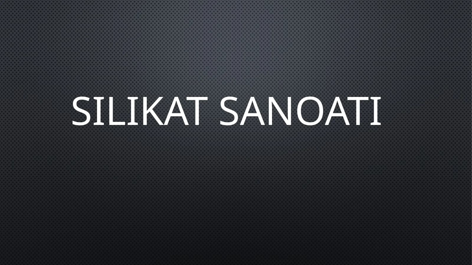 Silikat sanoati