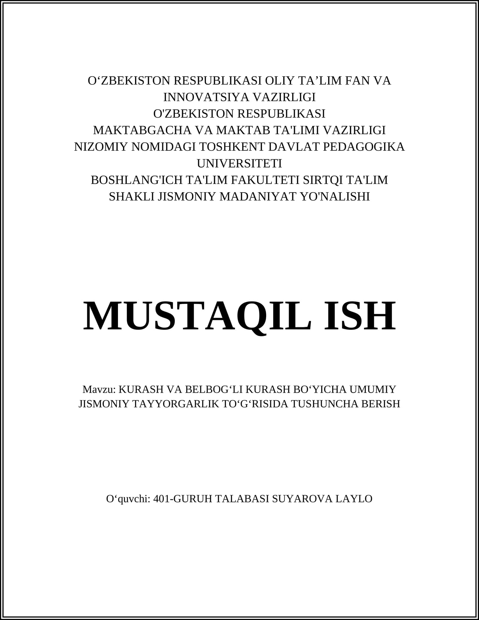 Kurash va Belbogʻli Kurashning Tarixi