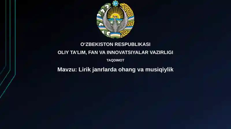 Lirik janrlarda ohang va musiqiylik