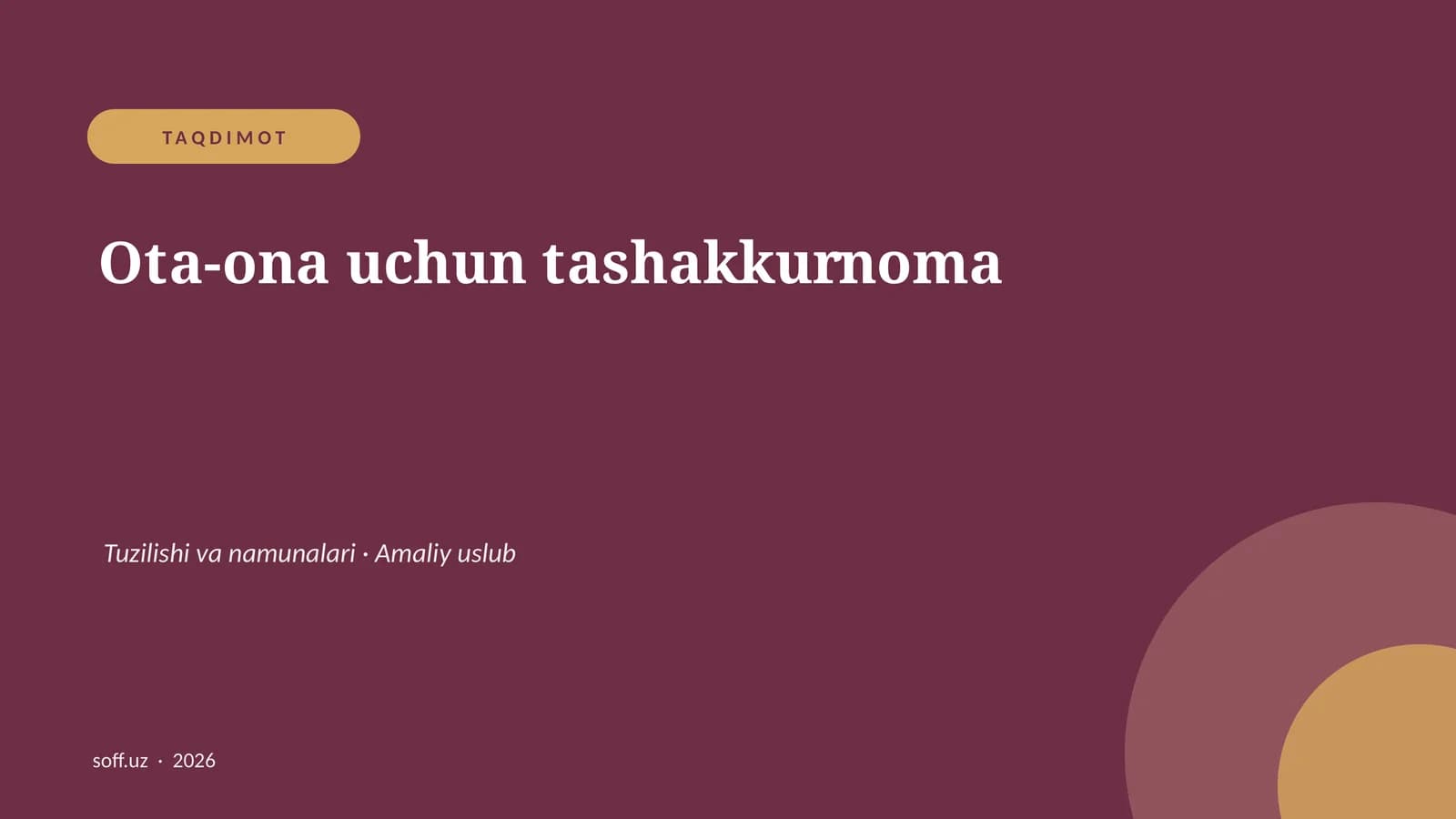 Ota-ona uchun tashakkurnoma