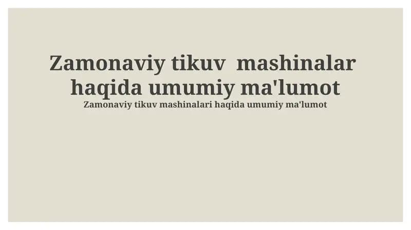 Zamonaviy tikuv mashinalari
