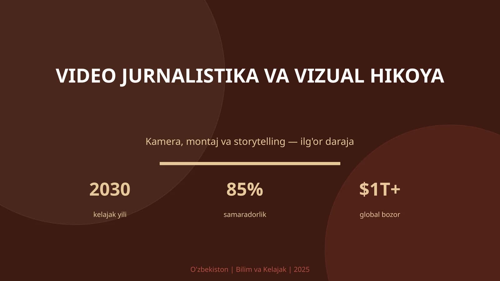 VIDEO JURNALISTIKA VA VIZUAL HIKOYA