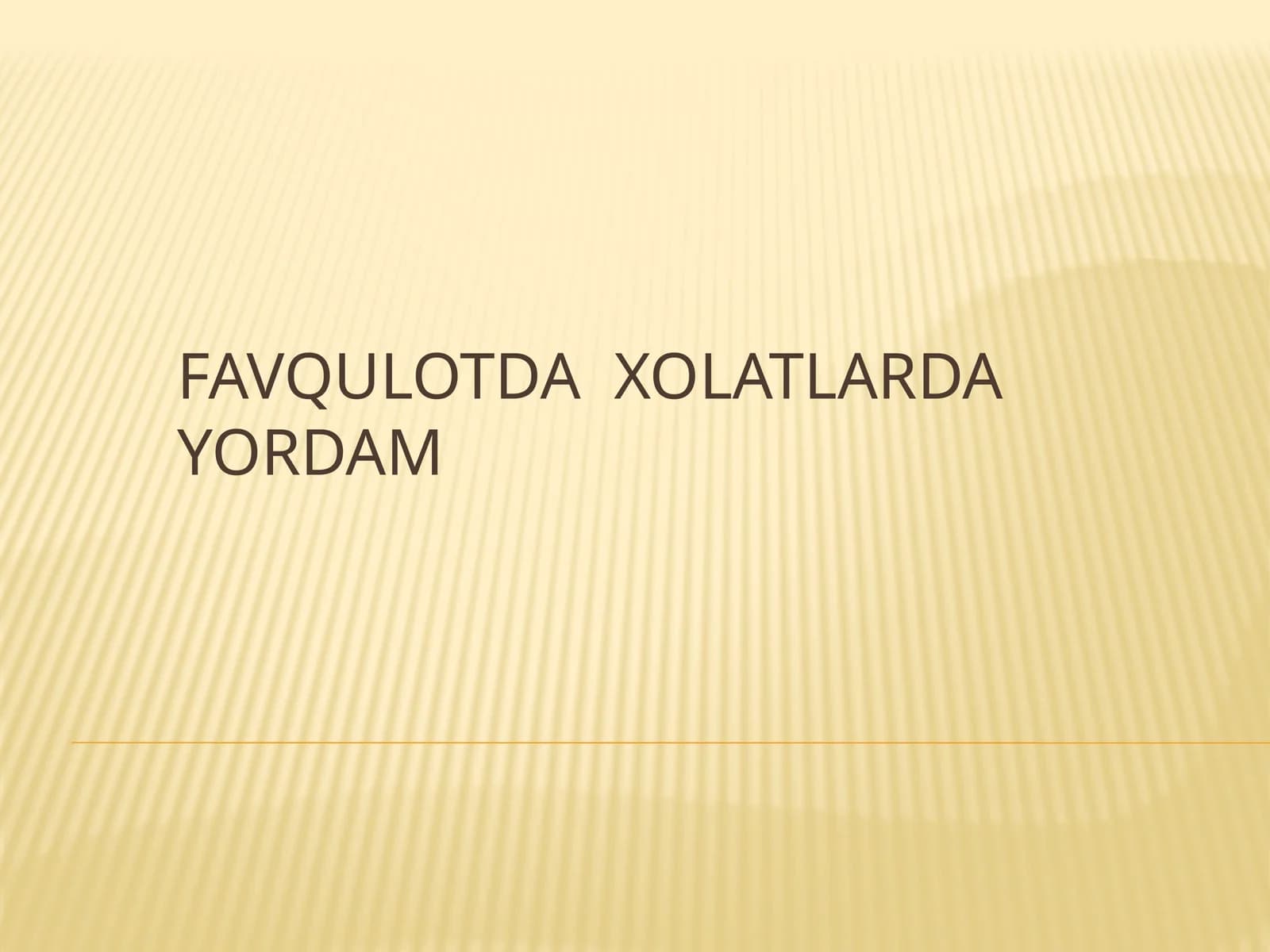 Favqulodda vaziyatlarda yordam