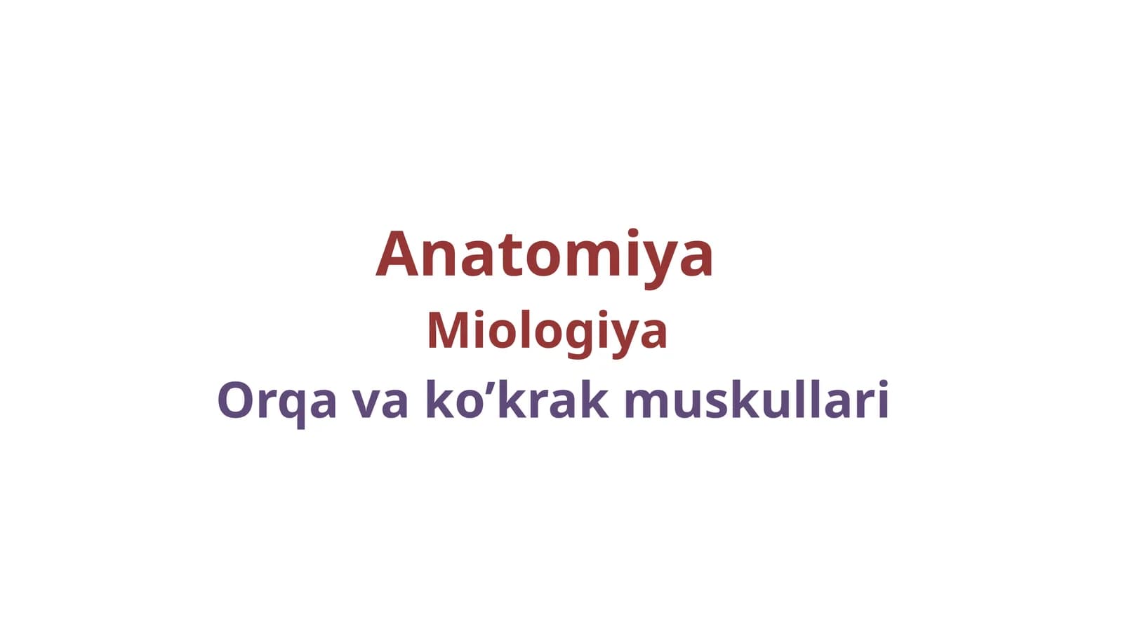 Orqa va kokrak muskullari