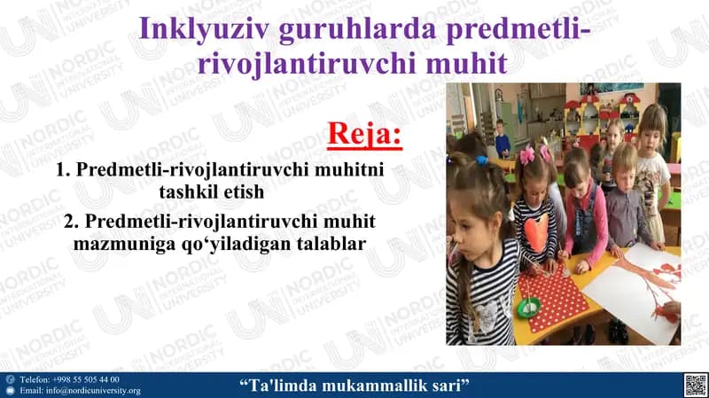 Predmetli-rivojlantiruvchi muhit