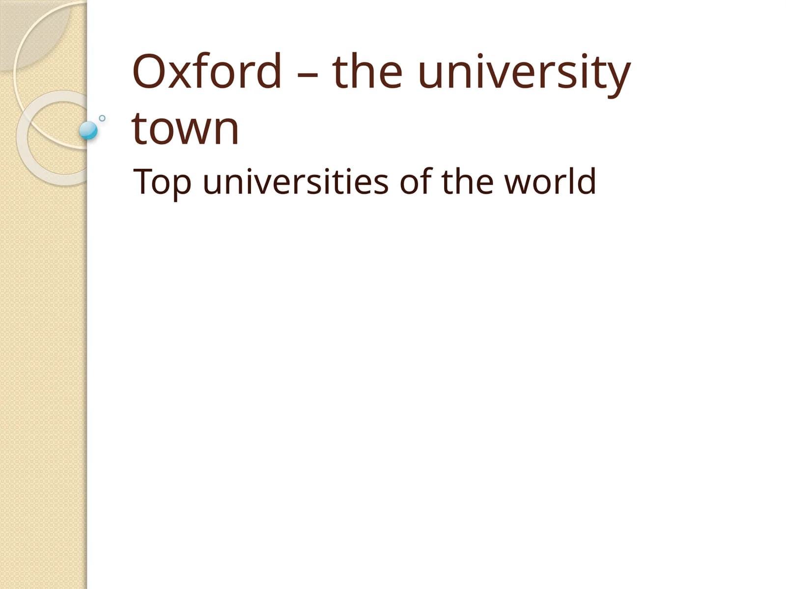 Oxford – the university town