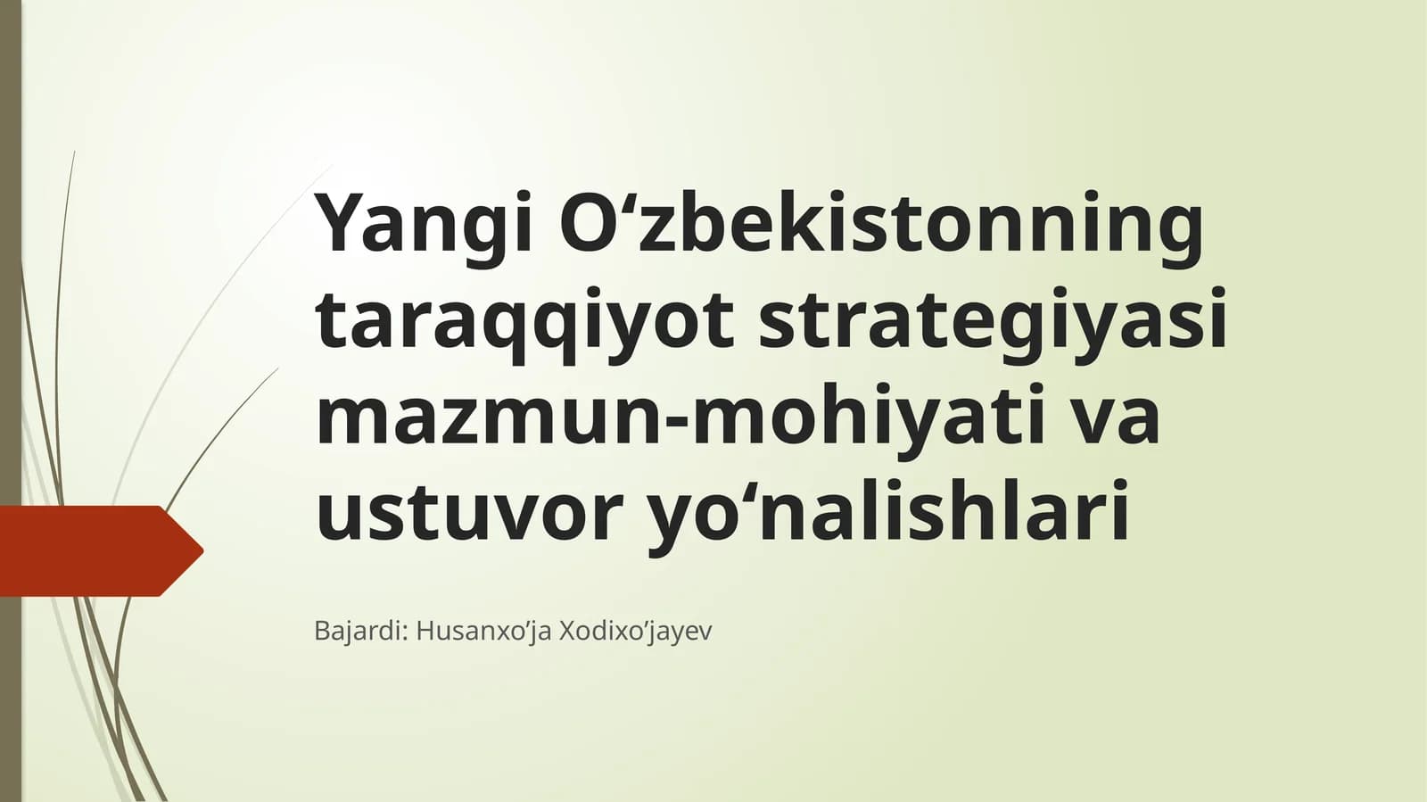 Yangi O‘zbekistonning taraqqiyot strategiyasi mazmun-mohiyati va ustuvor yo‘nalishlari