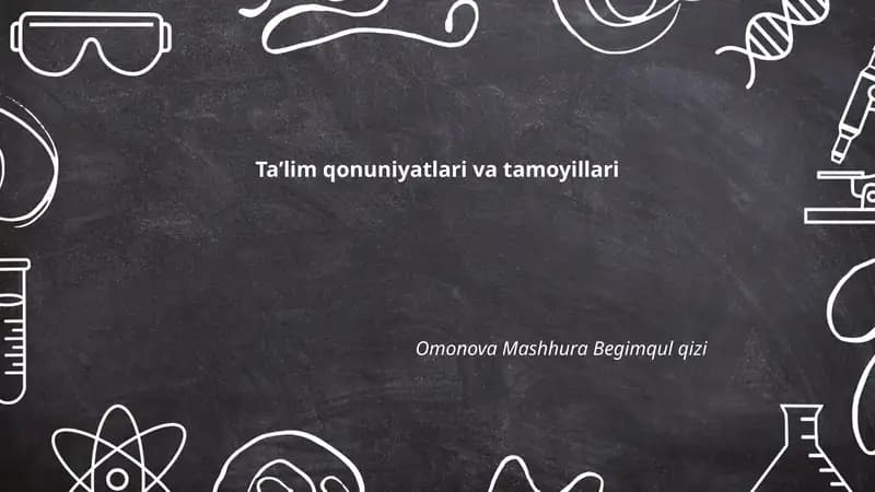 Ta'lim qonuniyatlari va tamoyillari