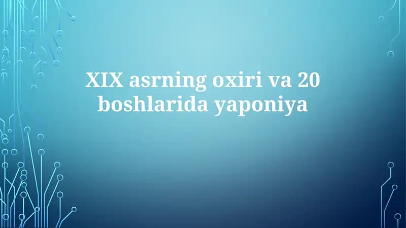 Yaponiya XIX asr oxirida