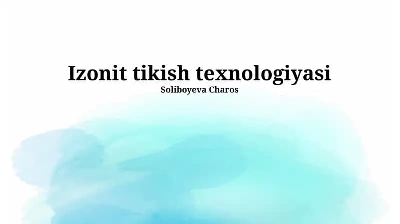 Izonit tikish texnologiyasi