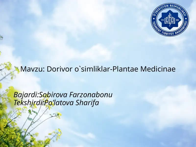 Dorivoro`simliklar-PlantaeMedicinae