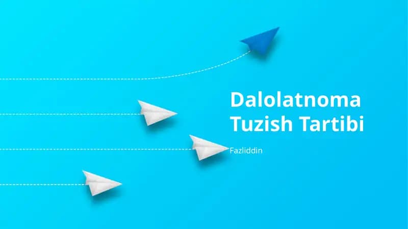 Dalolatnoma Tuzish Tartibi
