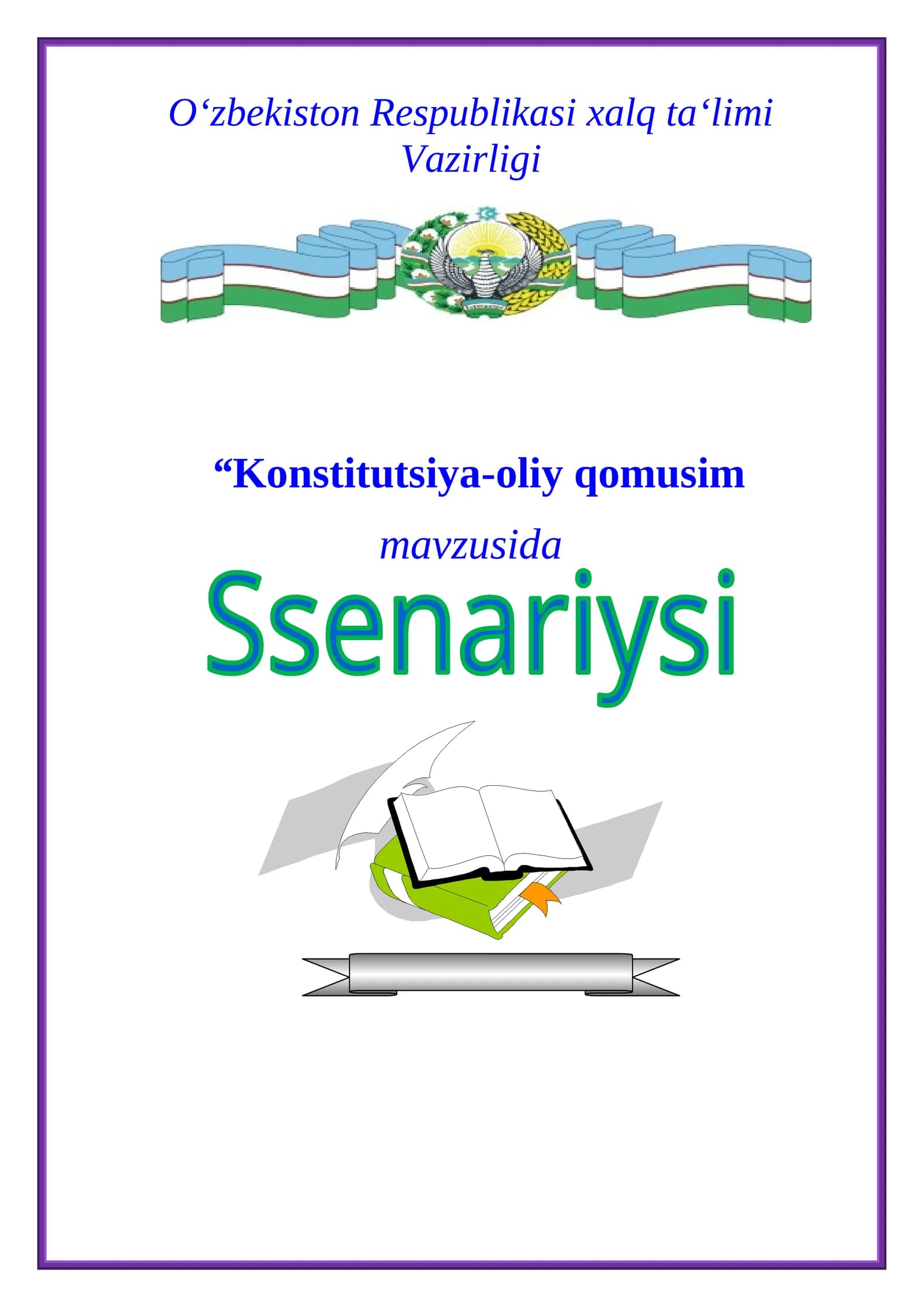 KONSTITUTSIYA BAYRAMI SSENARIY 2026 YIL