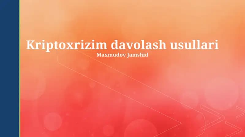 Kriptoxrizim davolash usullari