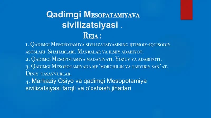 Qadimgi Mesopotamiya sivilizatsiyasi
