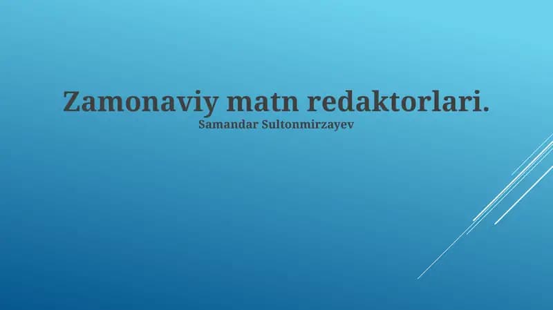 Zamonaviy matn redaktorlari