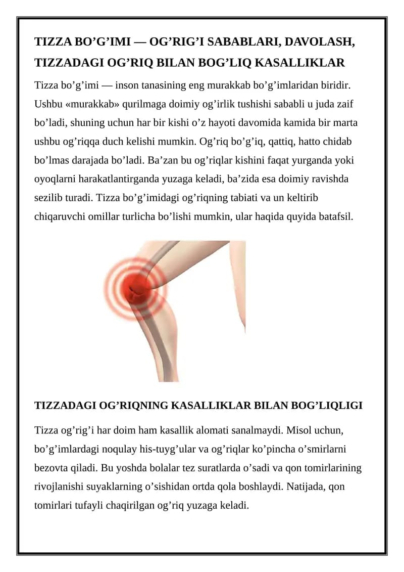 Tizza og'rig'i