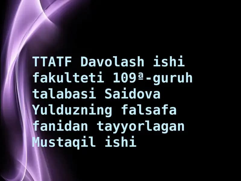 Mustaqil ishi