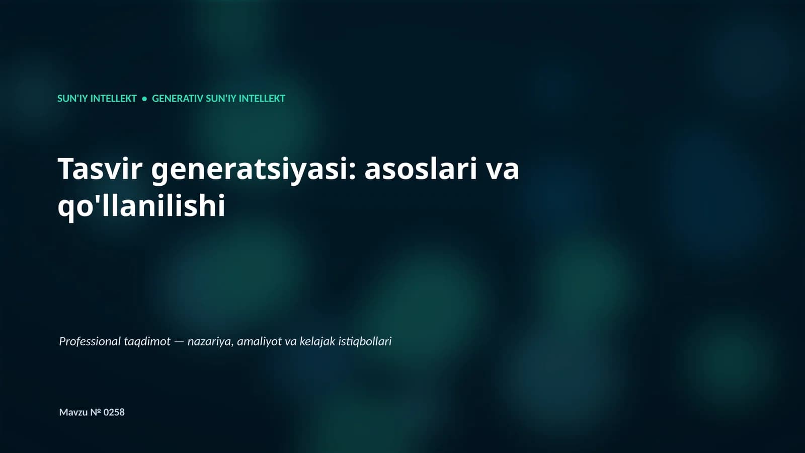 Tasvir generatsiyasi: asoslari va qo'llanilishi
