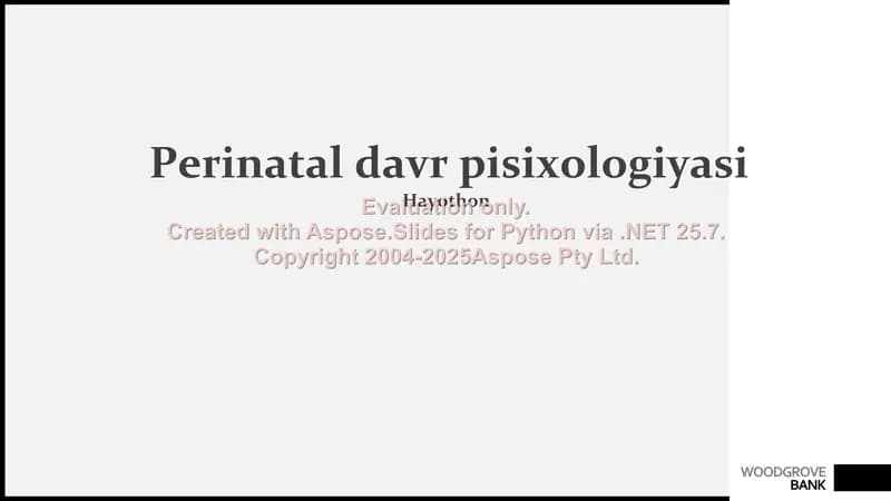 Perinatal davr psixologiyasi