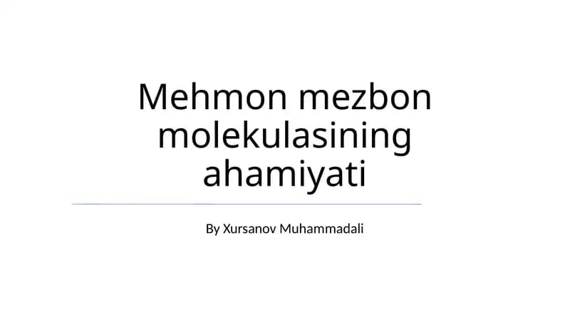 Supermolekulyar Kimyo Asoslari