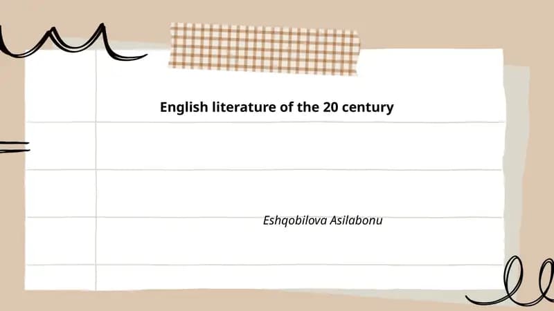 English literature of the 20 century