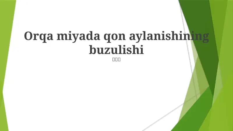 Qon aylanishining buzilishi