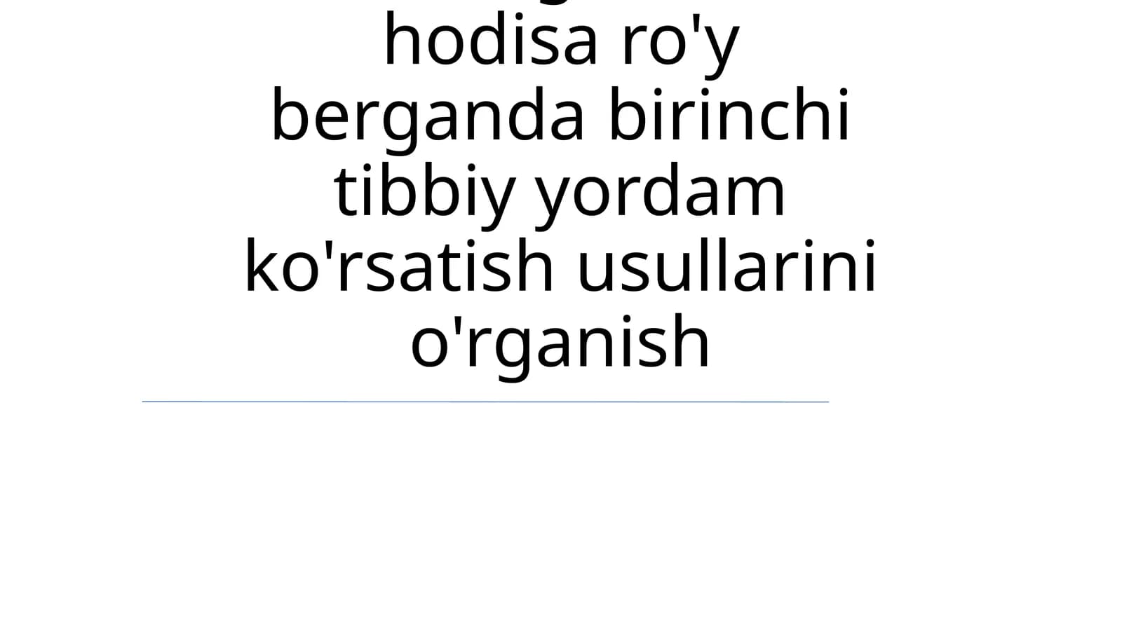 Birinchi Yordamning Asosiy Texnikasi