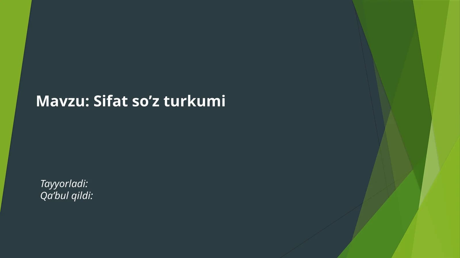 Sifat so'z turkumi