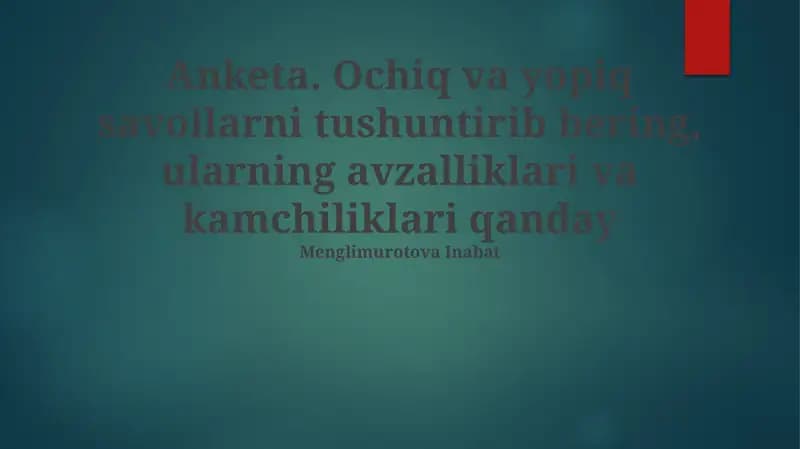 Yopiq savollarning kamchiliklari