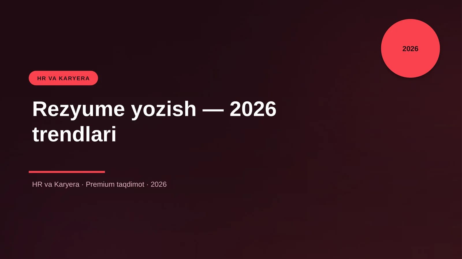 Rezyume yozish — 2026 trendlari