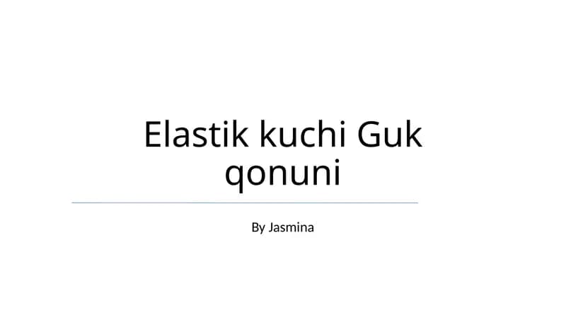 Elastik kuchi Guk qonuni