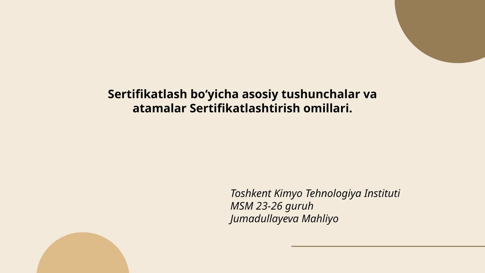 Sertifikatlashtirish asoslari