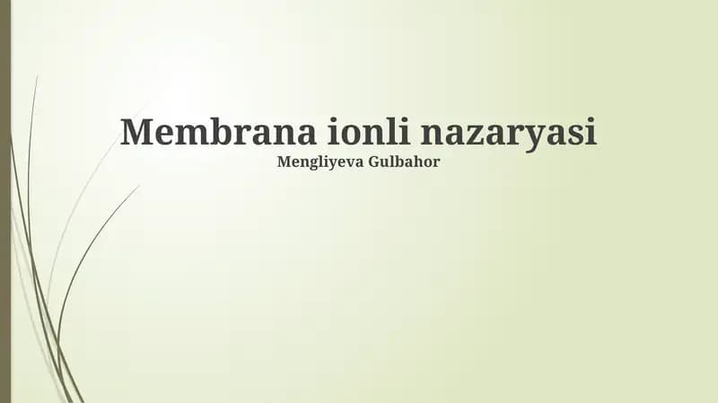 Membrana ionli nazaryasi