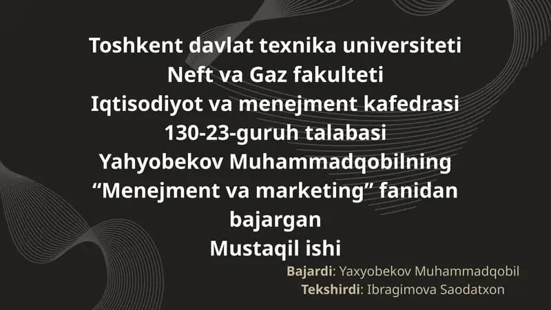 Mustaqil ishi