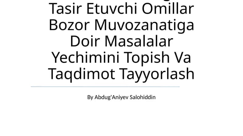 Ta'minotga ta'sir etuvchi omillar