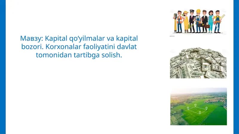 Kapitalqo‘yilmalar va kapital bozori