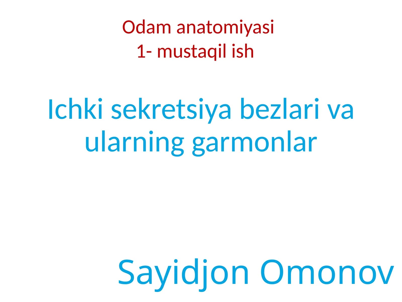 Ichki sekretsiya bezlari va ularning garmonlar