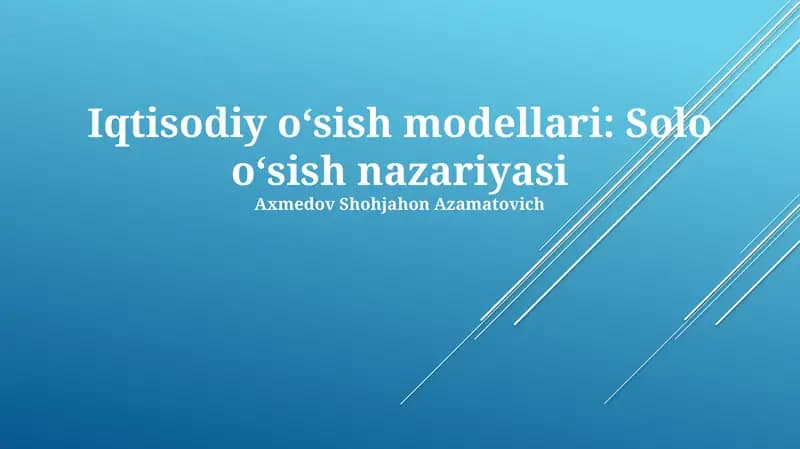 Solo oʻsish nazariyasi